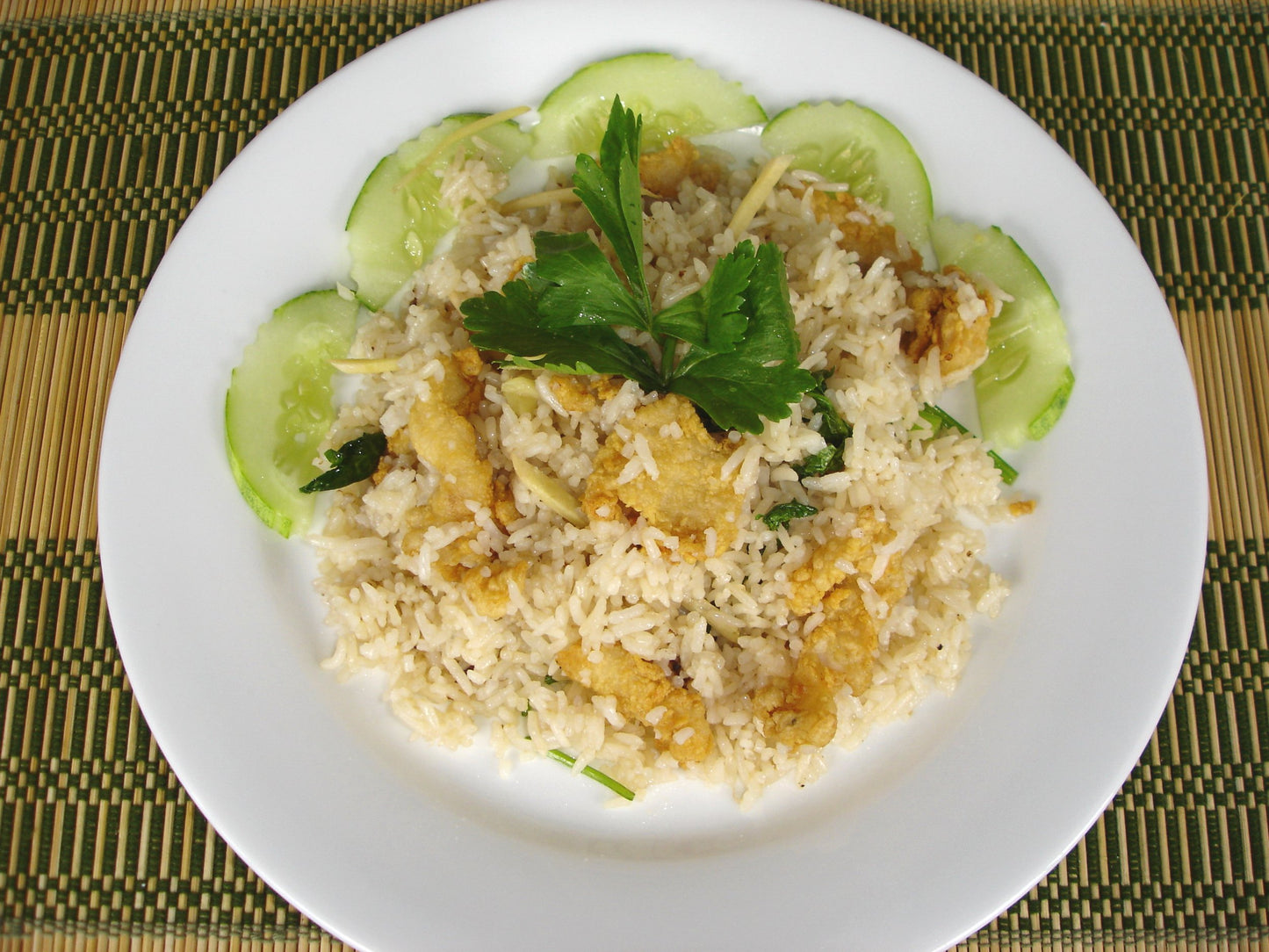 B15 Fried Rice with Fish, Parsley and Ginger